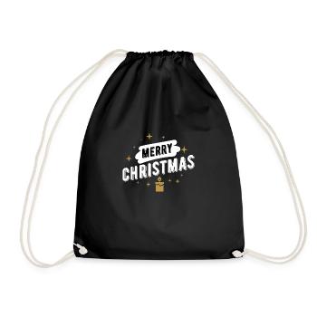 Merry christmas - Turnbeutel - Schwarz - Vorne