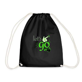 Let's go - Turnbeutel - Schwarz - Vorne