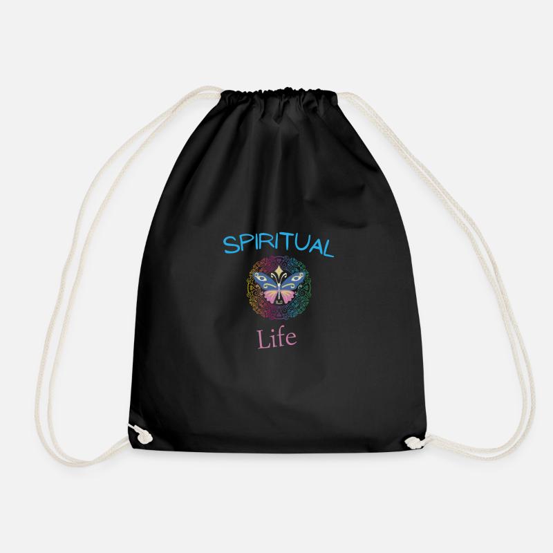 spiritual life - Drawstring Bag - black