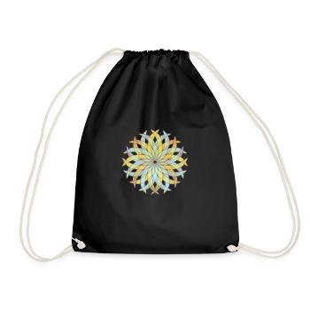 Energy Flower Energy Flower Symbol Sign Mandala - Drawstring Bag - black - Front