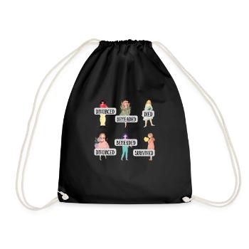 Divorced beheaded died survived - Six the musical - Drawstring Bag - black - Front