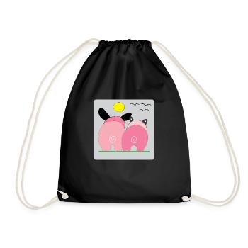 lovely pigs. - Turnbeutel - Schwarz - Vorne