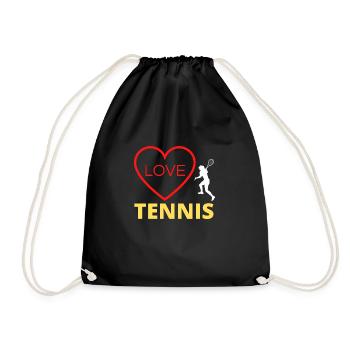 I love tennis - Drawstring Bag - black - Front