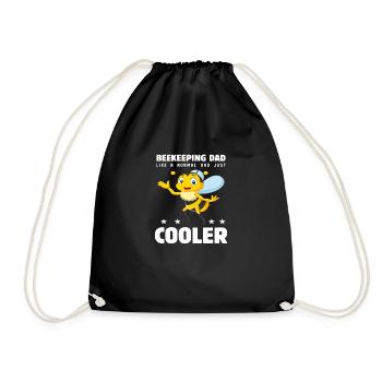 Beekeeping Dad Like a Normal Dad just cooler - Drawstring Bag - black - Front