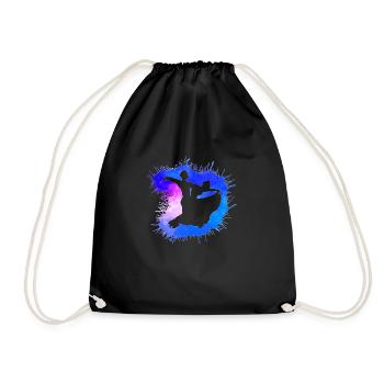 Standard Dance Couple Aquarelle Dégradé Bleu Néon - Sac de sport léger - noir - Devant