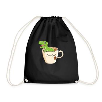 Tea-Rex Süßer T Rex Dinosaur Dino Tee Liebhaber - Turnbeutel - Schwarz - Vorne