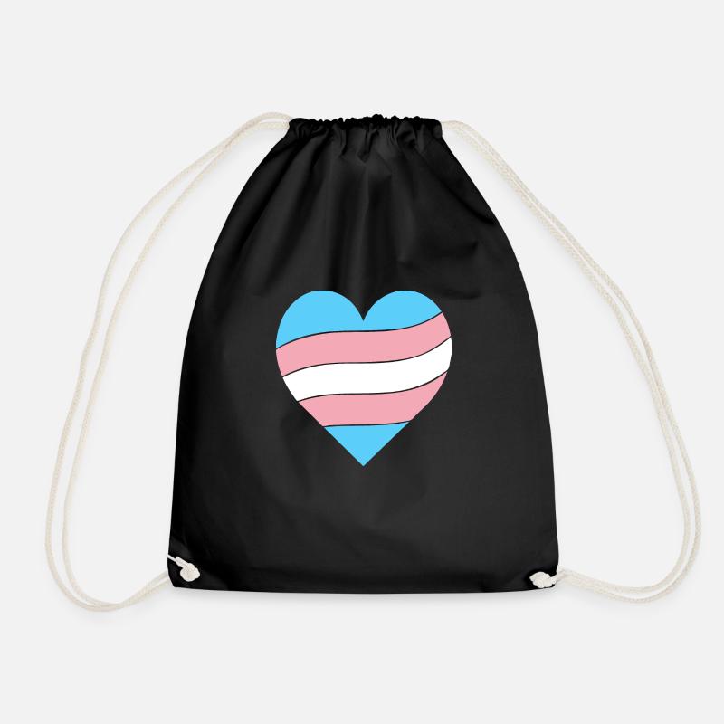 Transgender Herz | Pride - Turnbeutel - Schwarz
