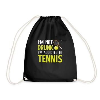 Ich Bin Süchtig Nach Tennis Lustige Sportspieler - Turnbeutel - Schwarz - Vorne