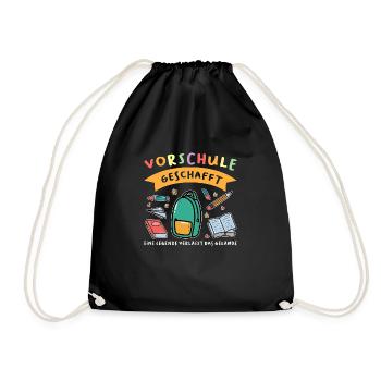 Vorschule Anfang Vorschulkind Geschenk - Turnbeutel - Schwarz - Vorne