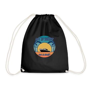 Boat Captain Gift Ship Boat Owner Captain - Drawstring Bag - black - Front