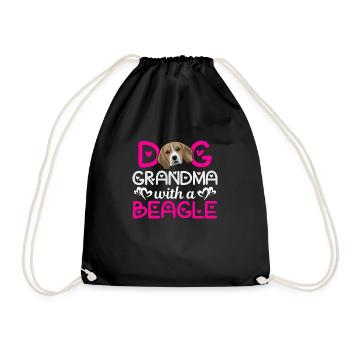 Hund Oma Mit Beagle Lustige Hundehalter Liebhaber - Turnbeutel - Schwarz - Vorne
