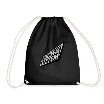Punk fuck the system - Drawstring Bag - black - Front