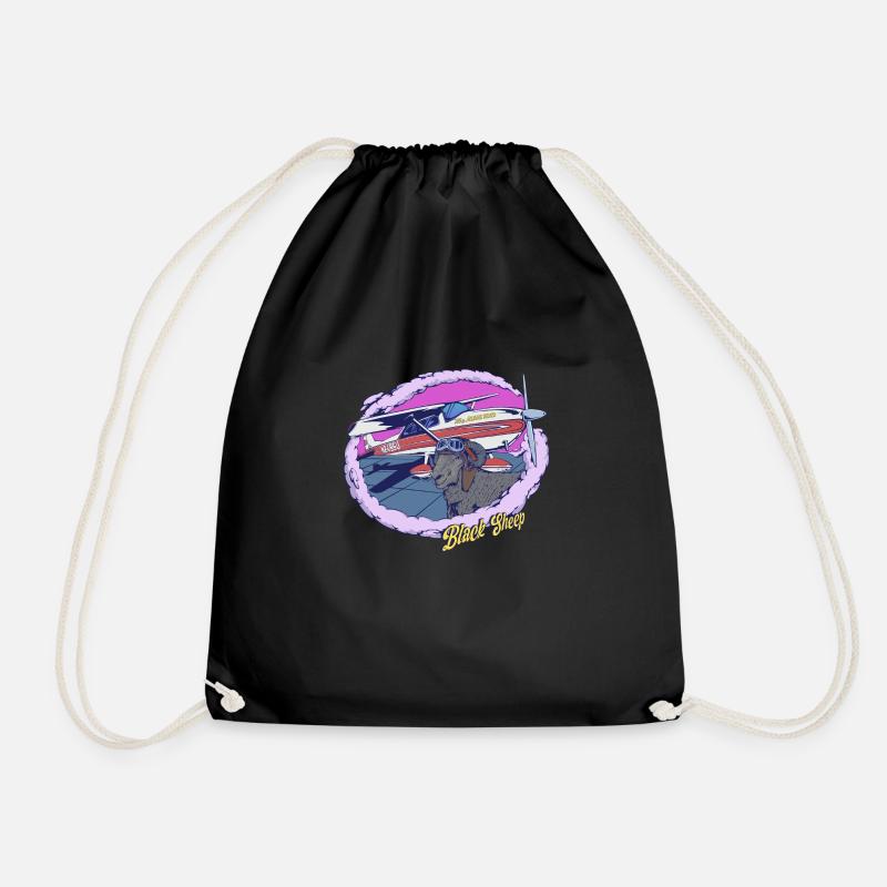 Cessna Black Sheep - Drawstring Bag - black