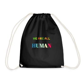 We are All human, wir sind alles Menschen - Turnbeutel - Schwarz - Vorne
