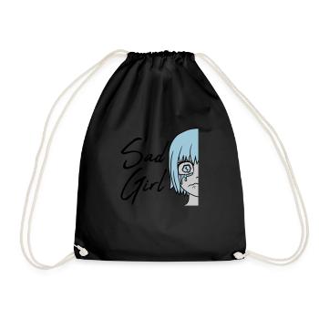 Visage de sad girl en pleurs - Sac de sport léger - noir - Devant