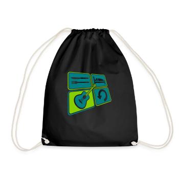 Play rock guitar daily - Drawstring Bag - black - Front