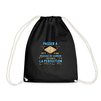 passer à coté d'une joueuse de carrom drôle cadeau - Sac de sport léger - noir - Devant