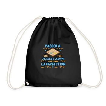 passer à coté d'un joueur de carrom drôles cadeau - Sac de sport léger - noir - Devant