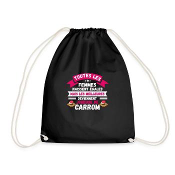 les meilleures deviennent joueuse de carrom - Sac de sport léger - noir - Devant