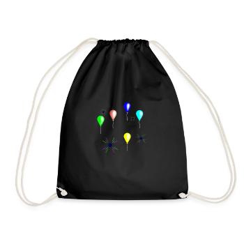 Celebration Balloons and fireworks - Drawstring Bag - black - Front
