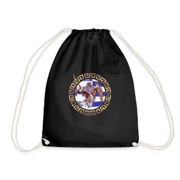 Greek flag ornament Zeus - Drawstring Bag - black - Front
