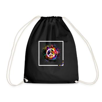 Signe de paix Signe de paix Cadeau Hippie - Sac de sport léger - noir - Devant
