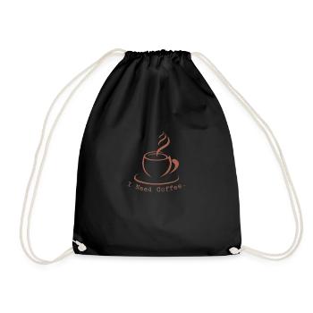 I need coffee - besoins de café - Sac de sport léger - noir - Devant