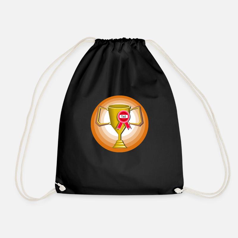 First Place Winners Gold Trophy - Drawstring Bag - black