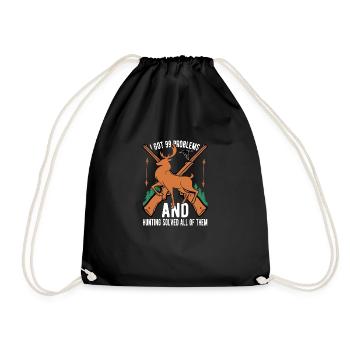 I've Got 99 Problems but Hunting Solves Them All - Drawstring Bag - black - Front