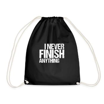 Can't finish anything - Drawstring Bag - black - Front