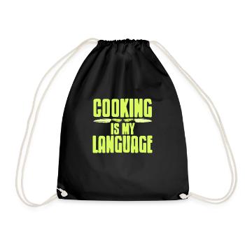 La cuisine est ma langue T-shirt cool génial - Sac de sport léger - noir - Devant