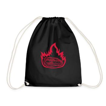 Hot fire steak juicy - Drawstring Bag - black - Front