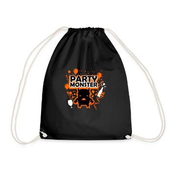 Partymonster orange - Turnbeutel - Schwarz - Vorne