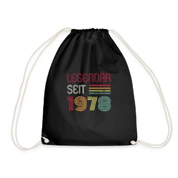 Legendär Seit 1978 Jahr Retro 78er Jahrgang - Turnbeutel - Schwarz - Vorne