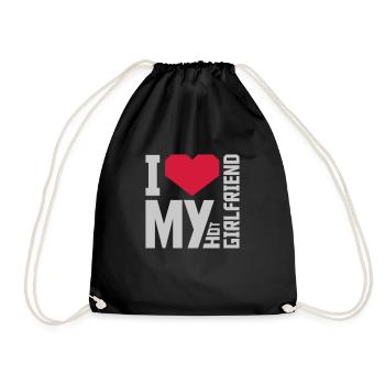 J’aime ma petite amie - Sac de sport léger - noir - Devant