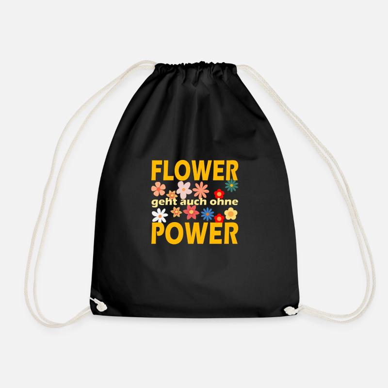 Flower Power - Drawstring Bag - black