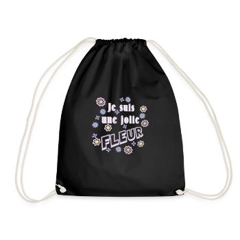 jolie fleur - Sac de sport léger - noir - Devant