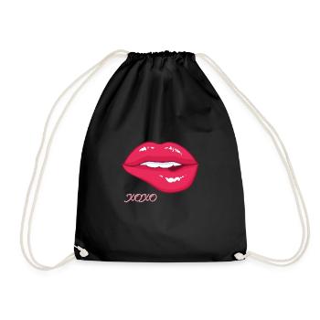 Kiss XOXO - Drawstring Bag - black - Front