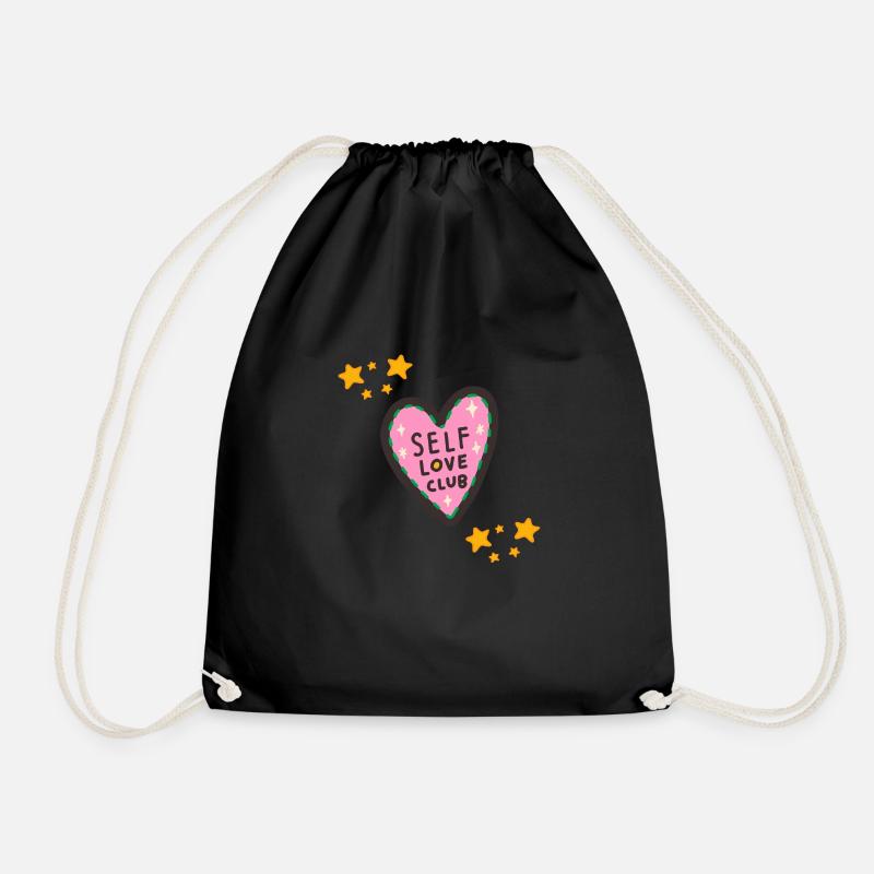 SELF LOVE - Drawstring Bag - black