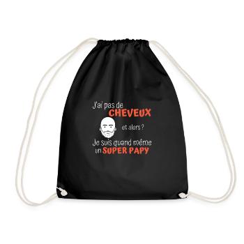 J'ai pas de cheveux mais super papy - Sac de sport léger - noir - Devant