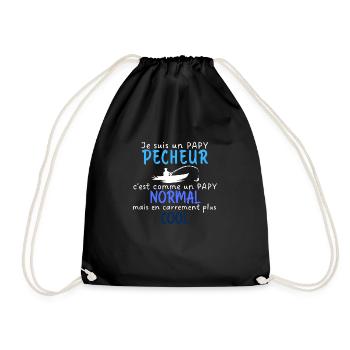 Je suis papy pêcheur comme papy normal plus cool - Sac de sport léger - noir - Devant