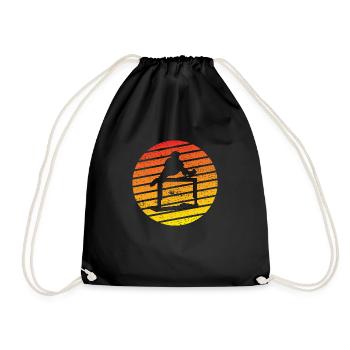 Hürdenlauf Leichtathletik Geschenk Hürdenläufer - Turnbeutel - Schwarz - Vorne