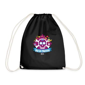 dia de muertos lila - Turnbeutel - Schwarz - Vorne