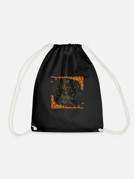 Fall Breeze - Drawstring Bag - black