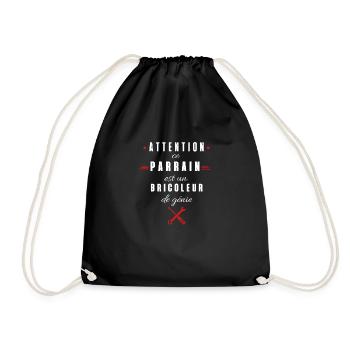 attention ce parrain est un bricoleur de génie - Sac de sport léger - noir - Devant