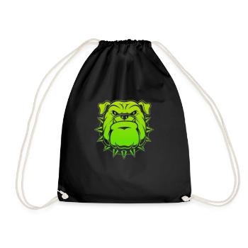 Angry face face angry Swedish Swedish dog - Drawstring Bag - black - Front
