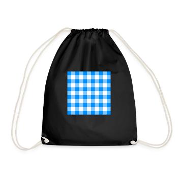 Background Bavarian Check Pattern Large - Drawstring Bag - black - Front