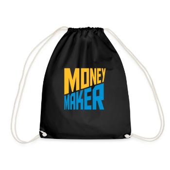 Text Money Maker Erfolgreich - Turnbeutel - Schwarz - Vorne