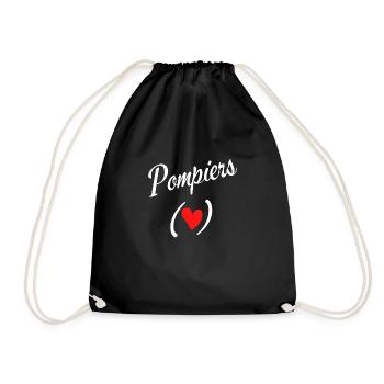 J'aime les pompiers - Sac de sport léger - noir - Devant