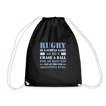 Rugby Is A Simple Game Argentina Rugby - Drawstring Bag - black - Front